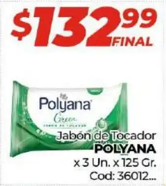Diarco Polyana Jabón de Tocador x 3 Un. x 125 Gr. oferta