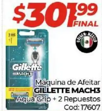 Diarco Gillette Mach3 Máquina de Afeitar Aqua Grip + 2 Repuestos oferta