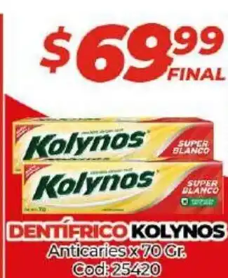 Diarco Kolynos Dentífrico Anticaries x 70 Gr. oferta