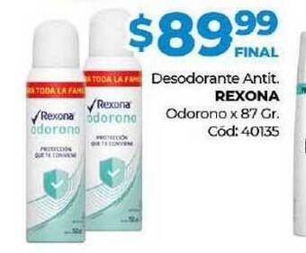 Diarco Rexona Desodorante Antit. Odorono x 87gr oferta