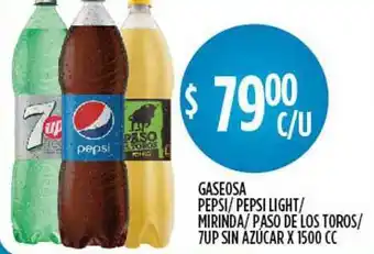 Supermercados Toledo Gaseosa Pepsi Pepsi Light Mirinda Paso De Los Toros 7up Sin Azúcar oferta