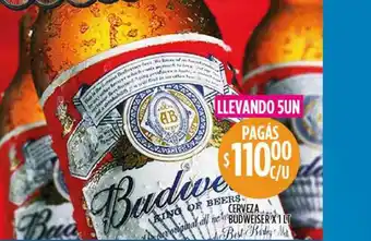 Supermercados Toledo Budweiser Cerveza x 1lt oferta