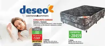 Casa Silvia Deseo Colchones & Sommiers Conjunto Ambar Colchón + Sommier oferta
