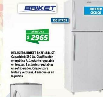 Belgrano Hogar Briket Heladera Bk2f 1811 St. oferta