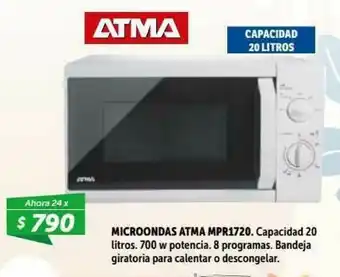 Belgrano Hogar Atma Microondas Mpr1720 oferta