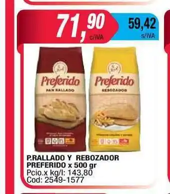 Maxiconsumo Preferido P. Rallado Y Rebozador x 500gr oferta
