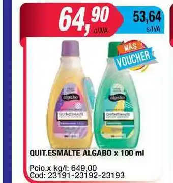 Maxiconsumo Esmalte Algabo Quit. x 100ml oferta