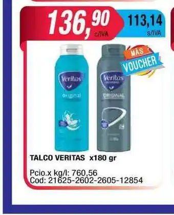Maxiconsumo Veritas Talco x 180gr oferta