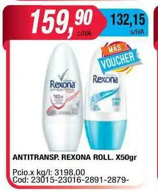 Maxiconsumo Rexona Roll. Antitransp. x 50gr oferta