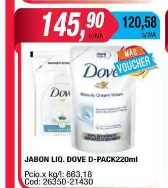 Maxiconsumo Dove Jabon Liq. D-pack x 220ml oferta