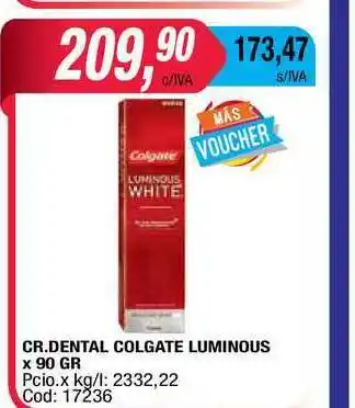 Maxiconsumo Colgate Cr. Dental Luminous x 90gr oferta