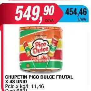 Maxiconsumo Pico Dulce Chupetin Frutal x 48un oferta