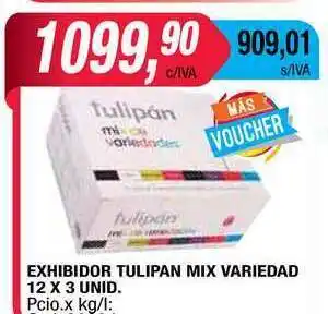 Maxiconsumo Tulipan Exhibidor Mix Variedad 12x3 unid oferta