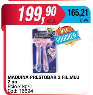 Maxiconsumo Maquina Prestobar 3 Fil. Muj 2un oferta