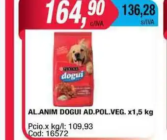 Maxiconsumo Dogui Al. Anim Ad. Pol. Veg x 1,5kg oferta