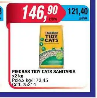 Maxiconsumo Tidy Cats Piedras Sanitaria x2kg oferta