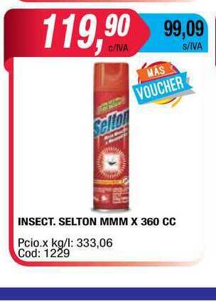 Maxiconsumo Selton Insect. Mmm x 360cc oferta