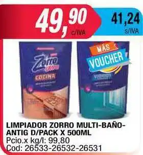 Maxiconsumo Limpiador Zorro Multi-bano-antig D Pack x 500ml oferta