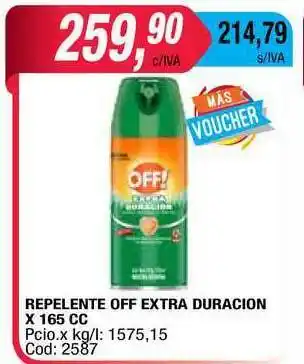 Maxiconsumo Off Repelente Extra Duracion x 165cc oferta
