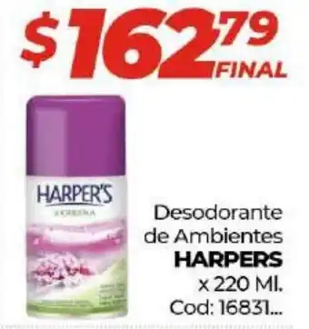 Diarco Harpers Desodorante de Ambientes x 220 ml. oferta