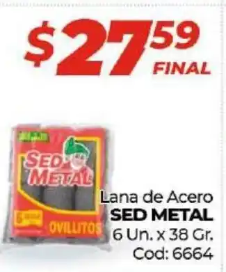 Diarco Sed Metal Lana de Acero 6 Un. x 38 Gr. oferta