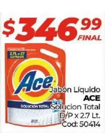 Diarco Ace Jabón Líquido Solucion Total D/P x 2.7 lt. oferta