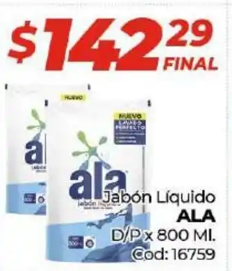 Diarco Ala Jabón Líquido D/P x 800 ml. oferta