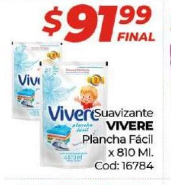 Diarco Vivere Suavizante Plancha Fácil x 810 ml. oferta
