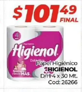 Diarco Higienol Papel Higiénico D/H 4 x 30 Mt. oferta