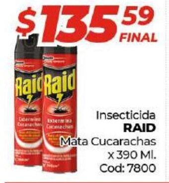 Diarco Raid Insecticida Mata Cucarachas x 390 ml. oferta