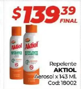 Diarco Aktiol Repelente Aerosol x 143 ml. oferta