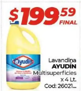 Diarco Ayudín Lavandina Multisuperficies x 4 Lt. oferta