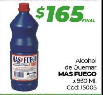 Diarco Mas Fuego Alcohol de Quemar x 930 ml. oferta