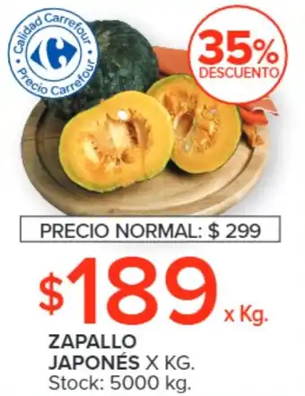 Carrefour ZAPALLO JAPONÉS X KG. oferta