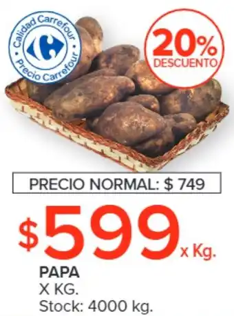 Carrefour PAPA X KG. oferta