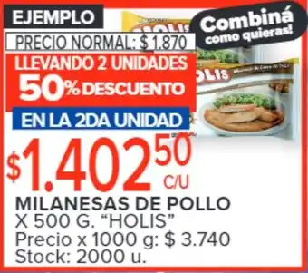 Carrefour MILANESAS DE POLLO X 500 G. "HOLIS" oferta
