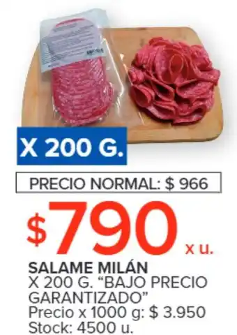 Carrefour SALAME MILÁN X 200 G. "BAJO PRECIO GARANTIZADO" oferta