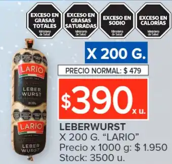 Carrefour LEBERWURST X 200 G. "LARIO" oferta