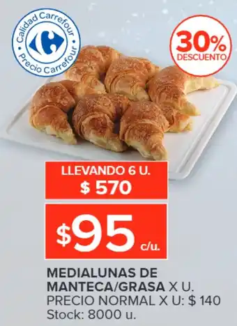Carrefour MEDIALUNAS DE MANTECA/GRASA X U. oferta
