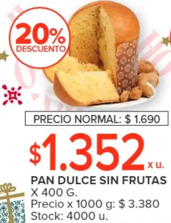 Carrefour PAN DULCE SIN FRUTAS X 400 G. oferta