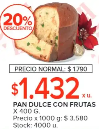 Carrefour PAN DULCE CON FRUTAS X 400 G. oferta