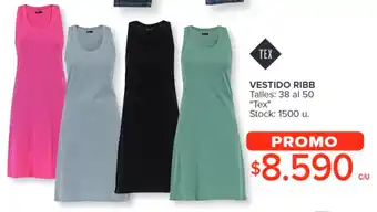 Carrefour VESTIDO RIBB Talles: 38 al 50 "Tex" oferta
