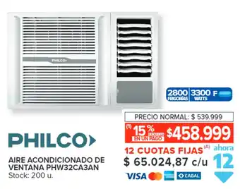 Carrefour PHILCO AIRE ACONDICIONADO DE VENTANA PHW32CA3AN oferta