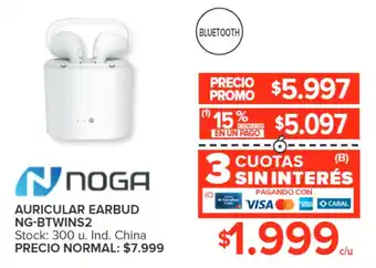 Carrefour NOGA AURICULAR EARBUD NG-BTWINS2 oferta