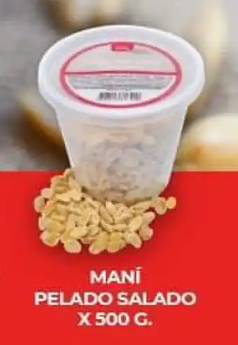MANÍ PELADO SALADO X 500 G.