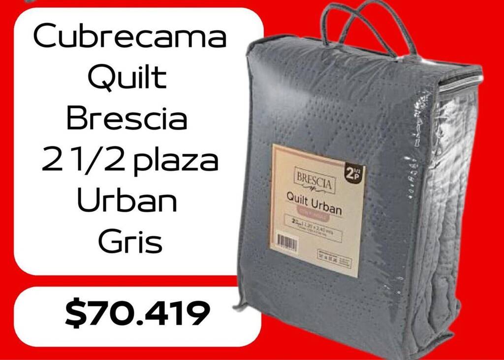 Garbarino Cubrecama Quilt Brescia 21/2 plaza Urban Gris oferta