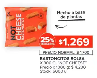 Carrefour Market BASTONCITOS BOLSA X 300 G. "NOT CHEESE" oferta