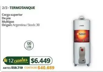 Hendel Termotanque Carga Superior De Pie Mutligas oferta
