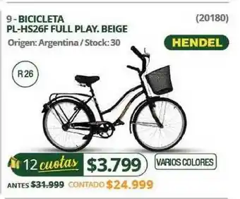 Hendel Bicicleta Pl-hs26f Full Play.beige oferta