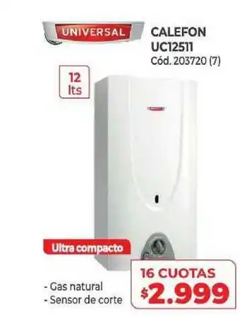 Naldo Lombardi Calefon Uc12511 Universal oferta